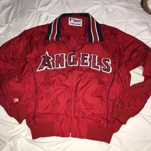 Vintage Y2K Majestic Los Angeles Anaheim Angels Dugout Bomber Jacket Size Medium